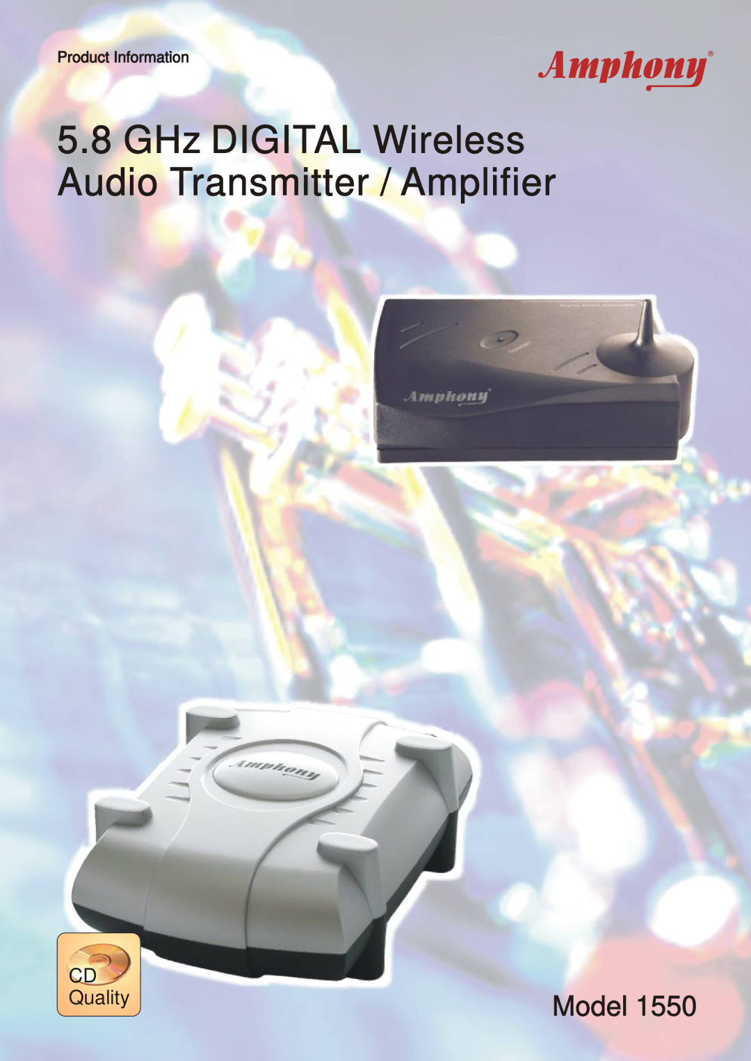 Amphony 1550 manual GHz Digital Wireless Audio Transmitter / Amplifier 