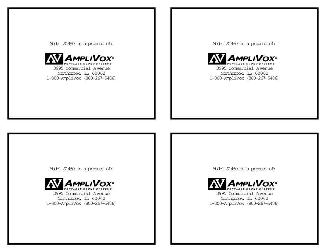 AmpliVox S1460 operating instructions 