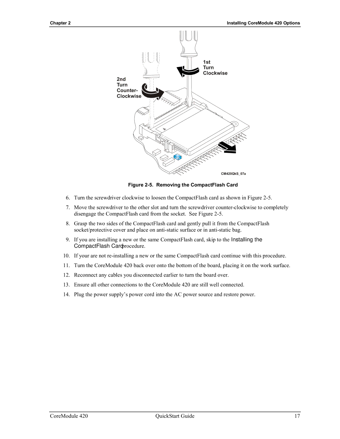 Ampro Corporation 420 quick start 1st Turn Clockwise 2nd Turn Counter- Clockwise 