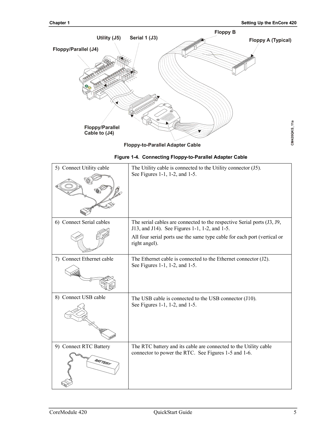 Ampro Corporation 420 quick start Connecting Floppy-to-Parallel Adapter Cable 