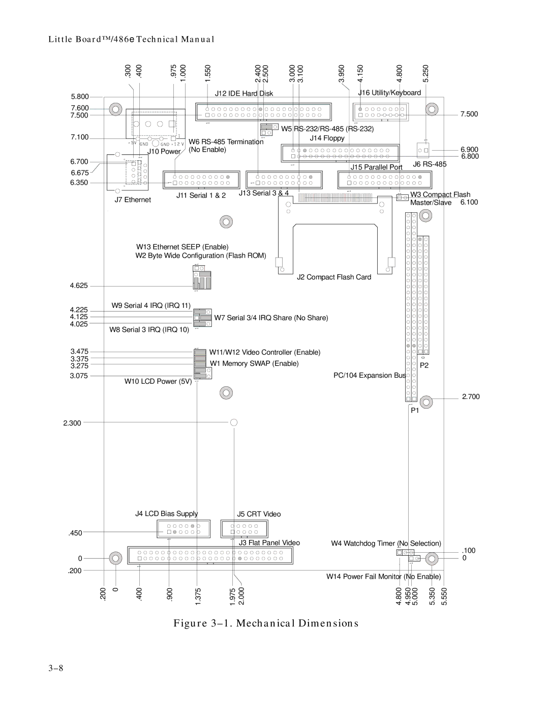 Ampro Corporation 486E manual Mechanical Dimensions 