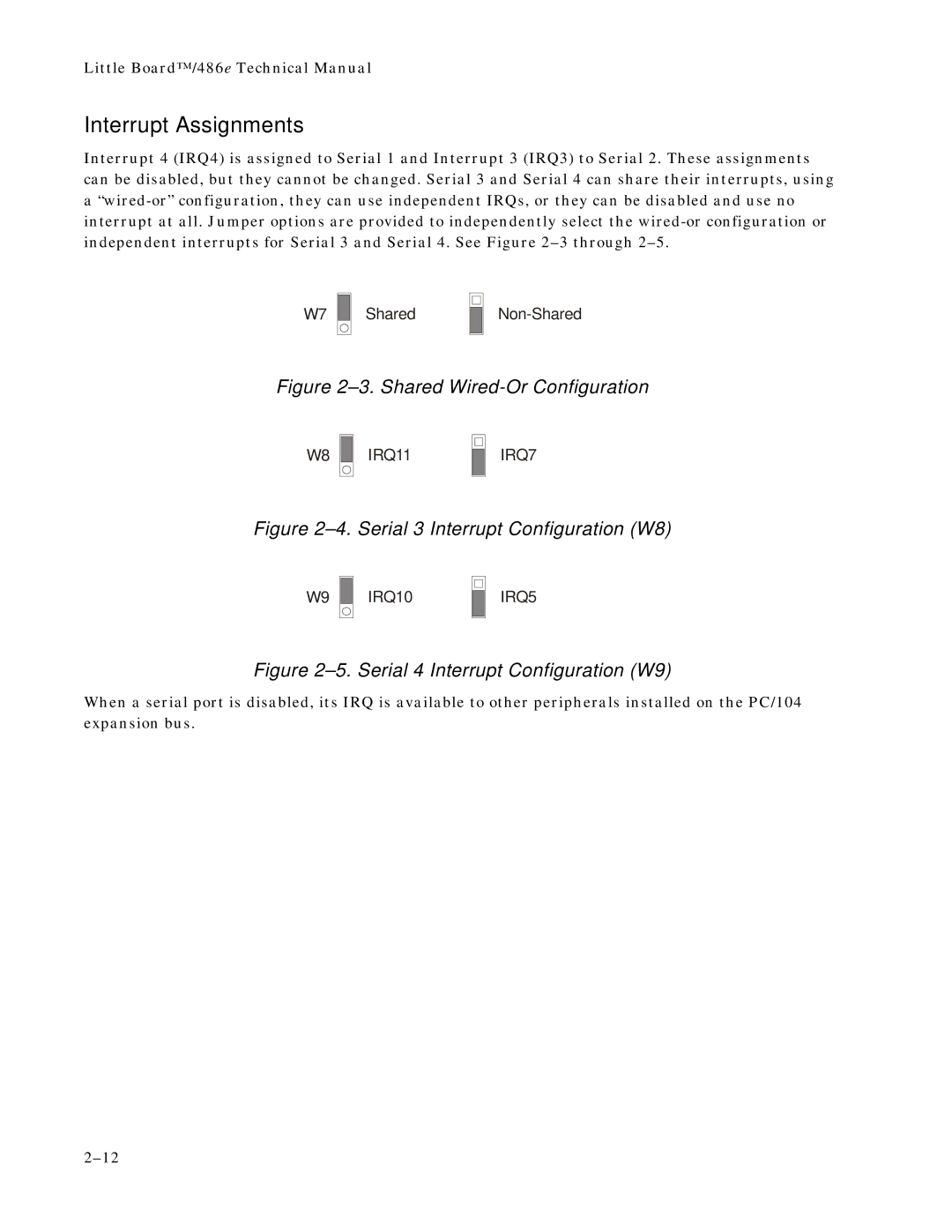 Ampro Corporation 486E manual Interrupt Assignments, IRQ11 IRQ7 