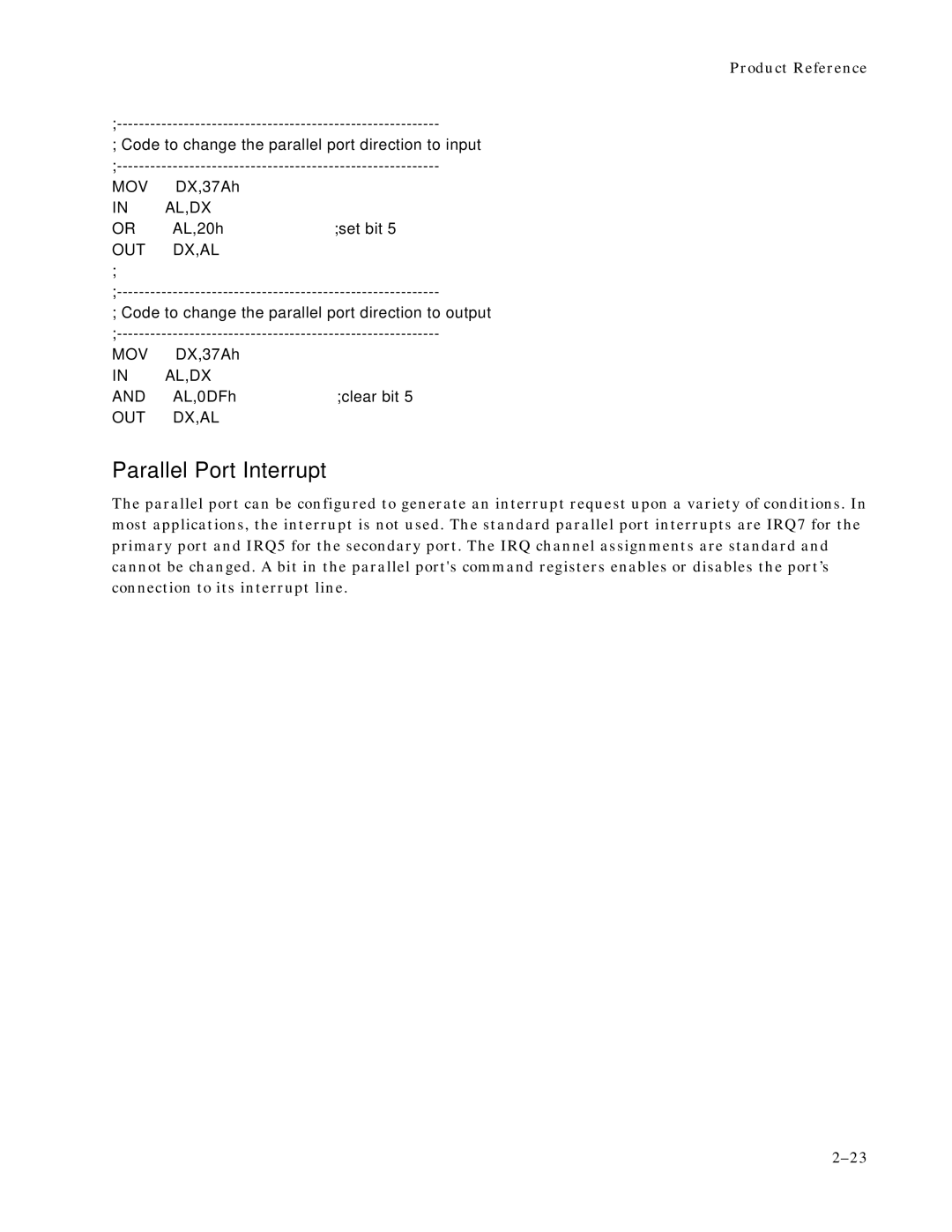 Ampro Corporation 486E manual Parallel Port Interrupt 