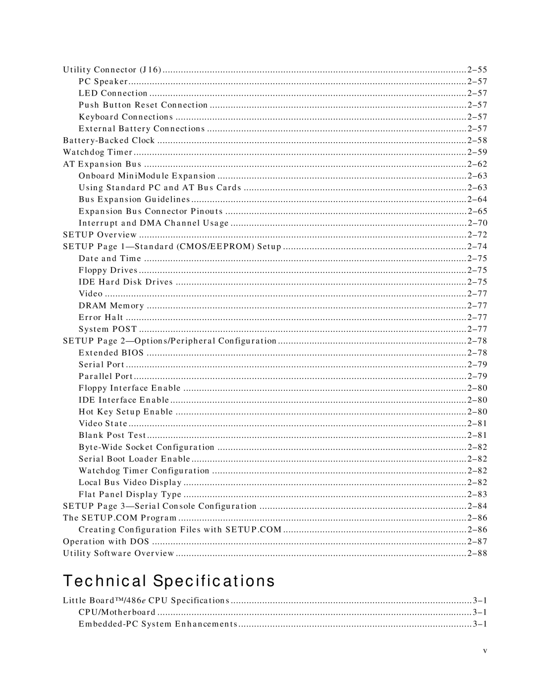 Ampro Corporation 486E manual Technical Specifications 