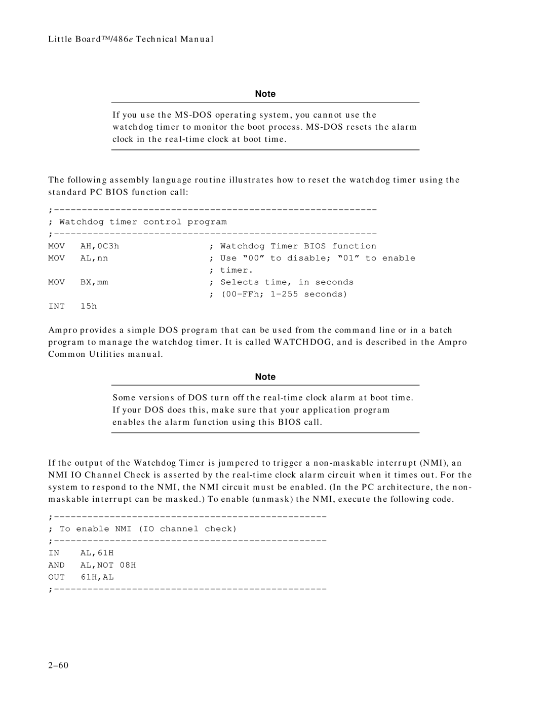 Ampro Corporation 486E manual AL,61H AL,NOT 08H OUT 61H,AL 