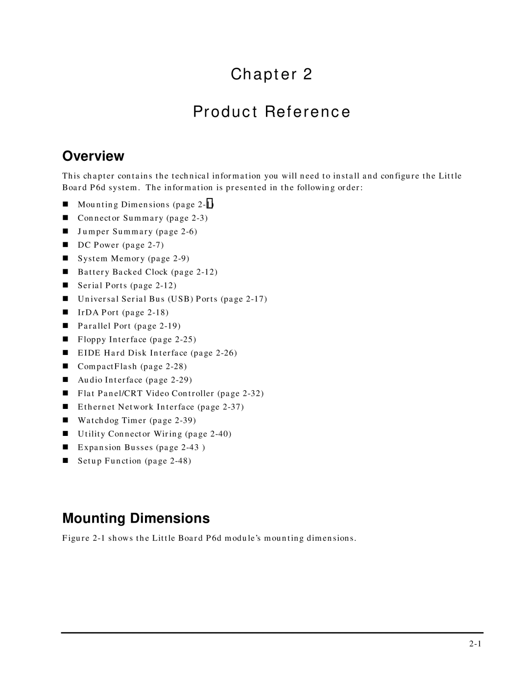 Ampro Corporation 5001451A manual Overview, Mounting Dimensions 