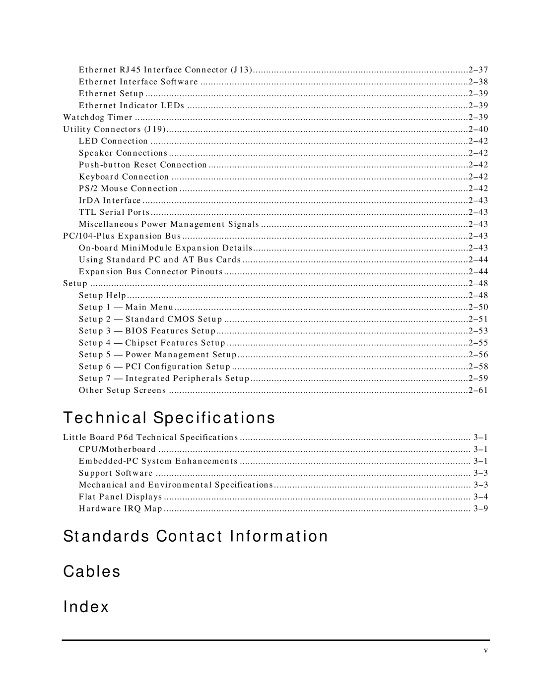 Ampro Corporation 5001451A manual Standards Contact Information Cables Index 