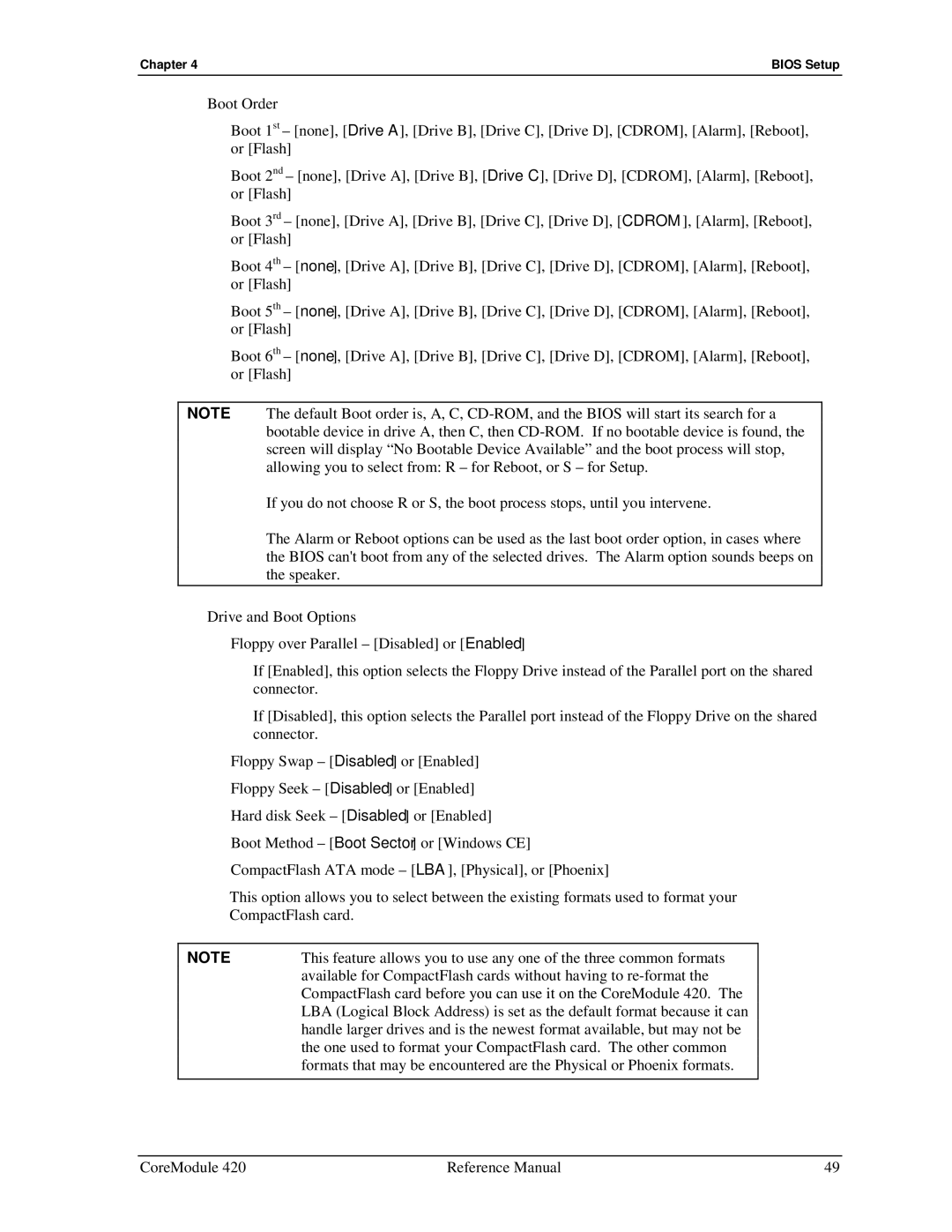 Ampro Corporation 5001692A manual Chapter Bios Setup 