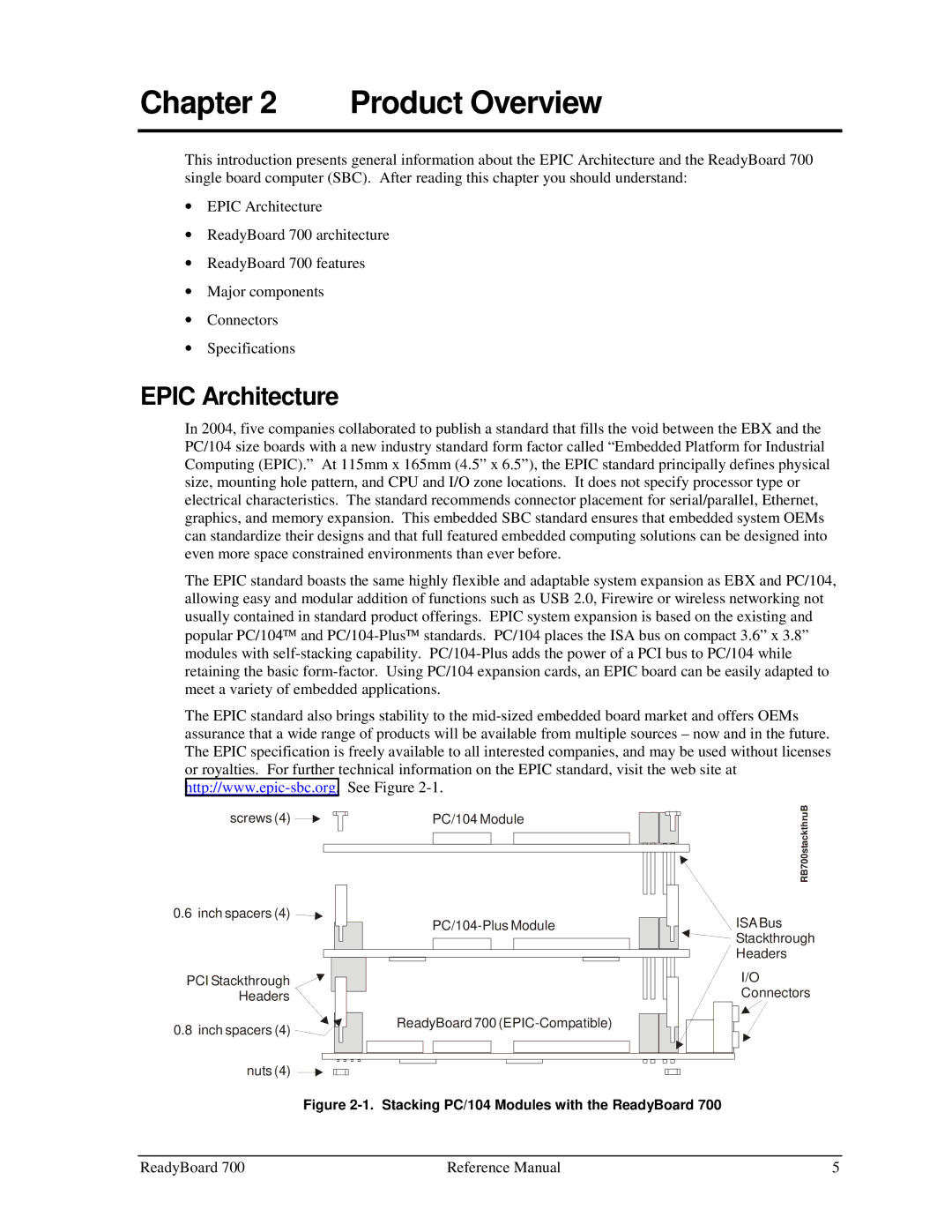 Ampro Corporation 700 manual Product Overview, Epic Architecture 