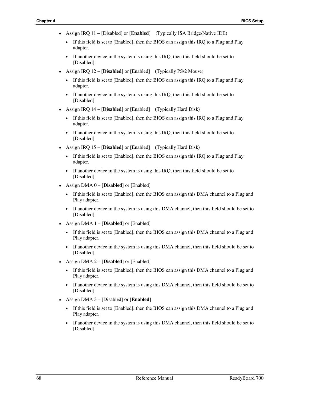 Ampro Corporation 700 manual Chapter Bios Setup 