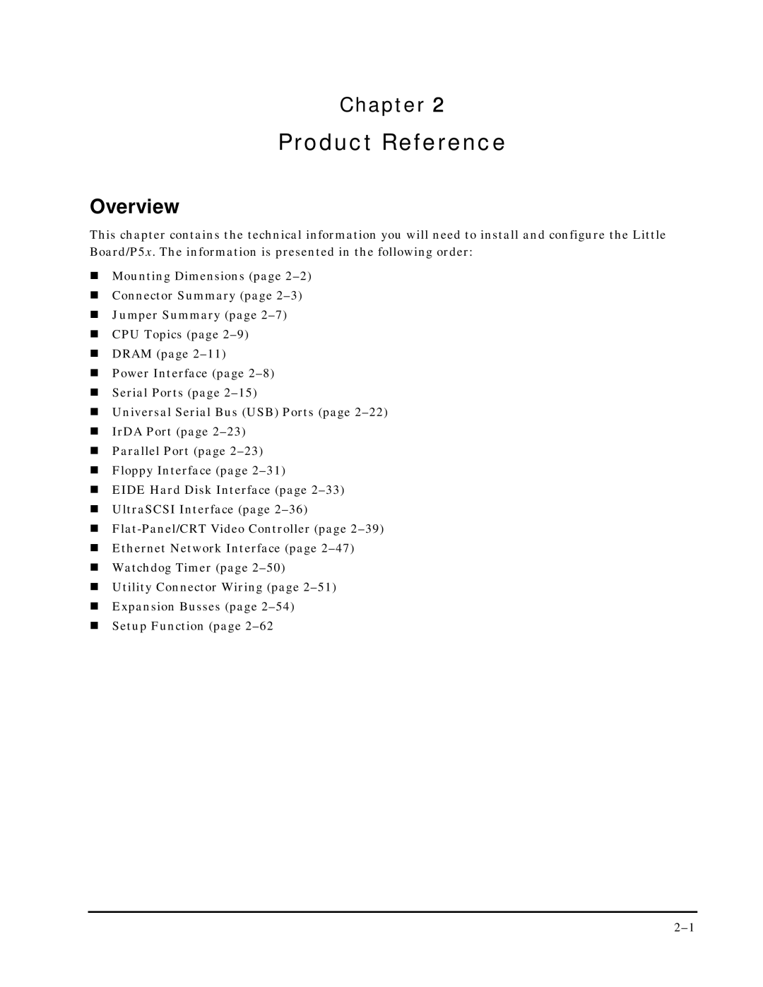 Ampro Corporation P5X manual Chapter, Overview 