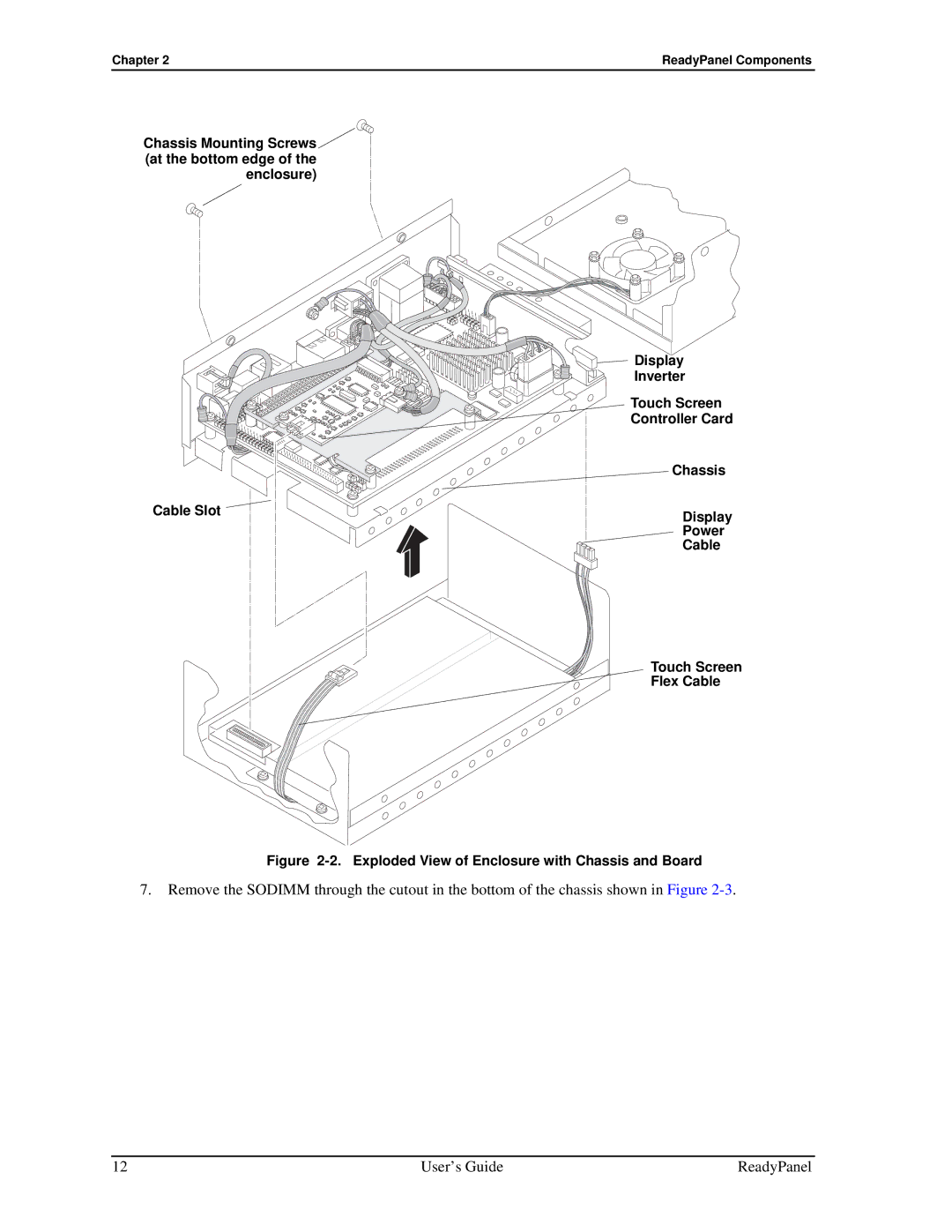 Ampro Corporation P/N 5001795A REV A manual Exploded View of Enclosure with Chassis and Board 