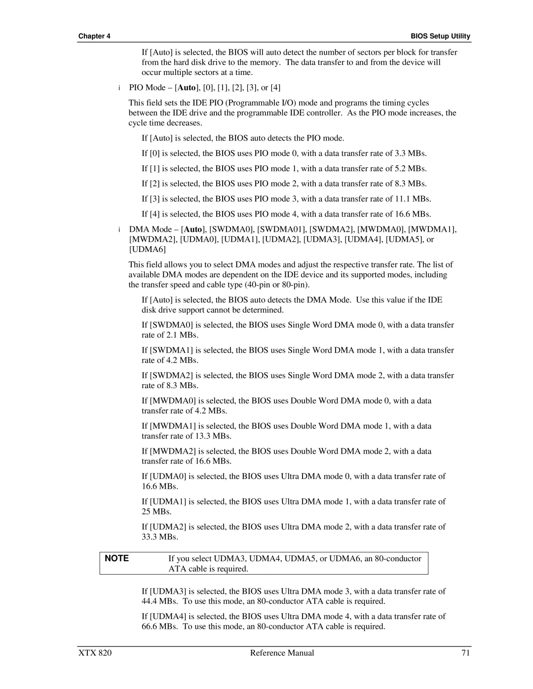 Ampro Corporation XTX 820 manual Chapter Bios Setup Utility 