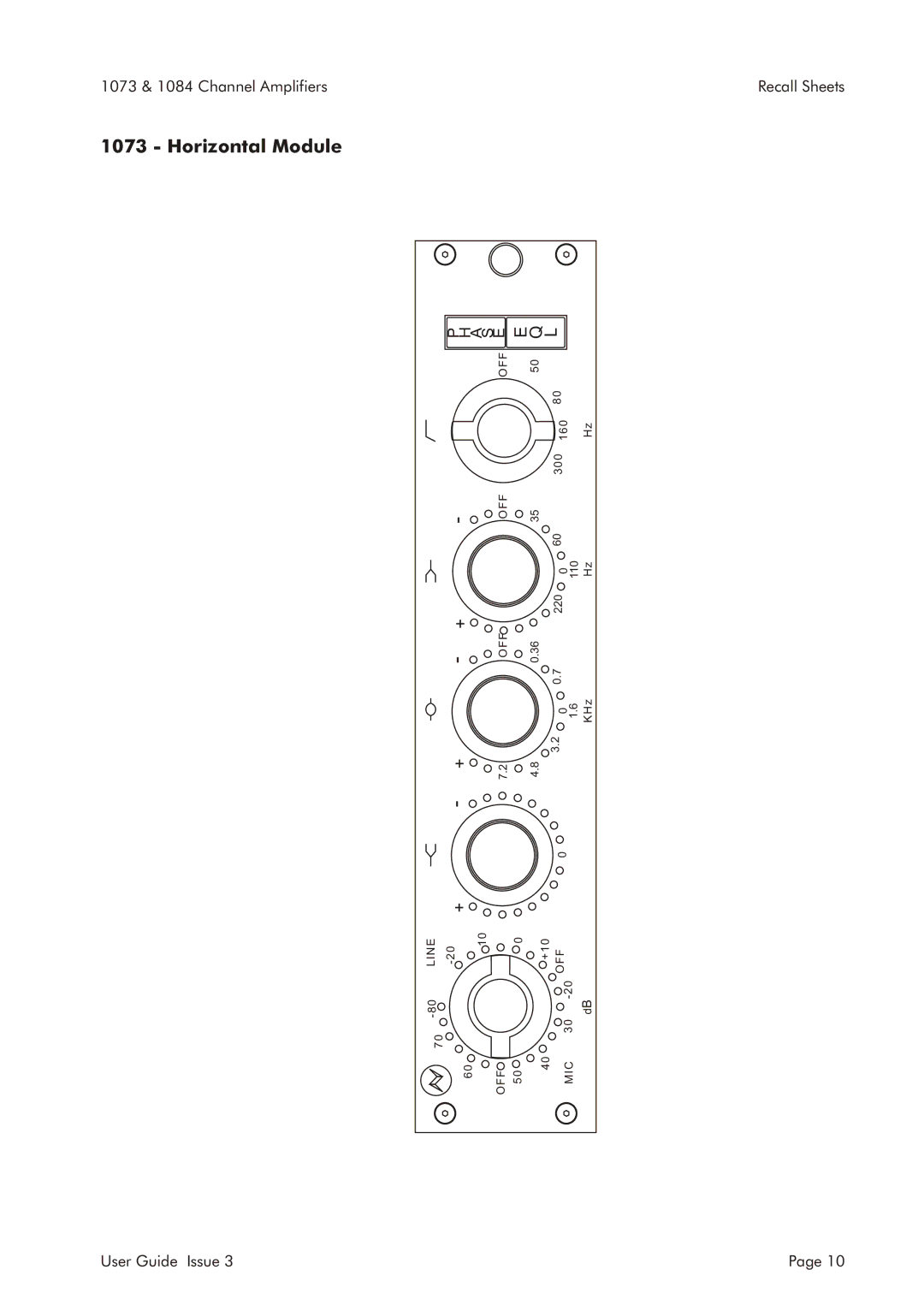 AMS 1084, 1073 specifications Horizontal Module 