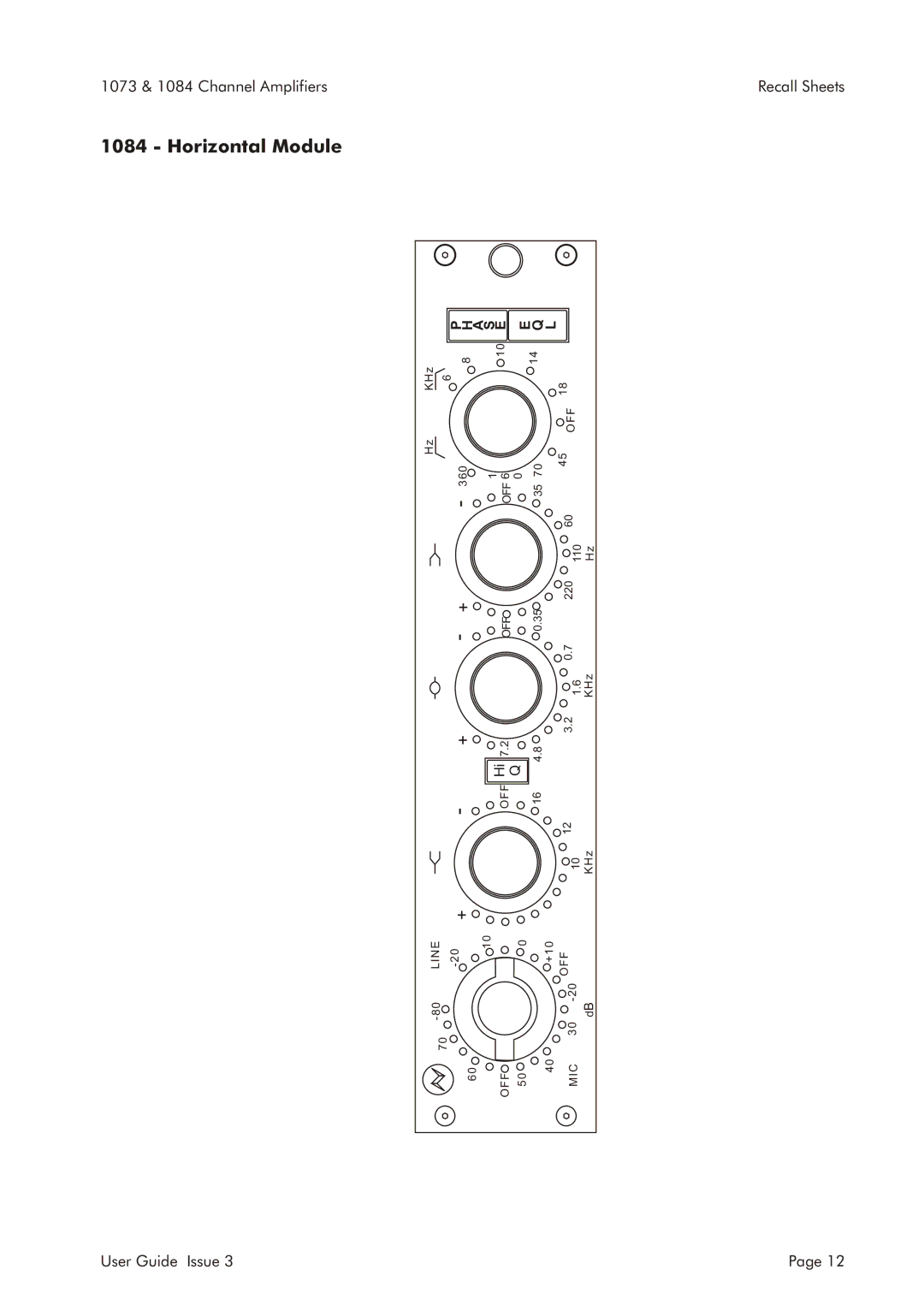 AMS 1084, 1073 specifications KHz 360 OFF Hi 