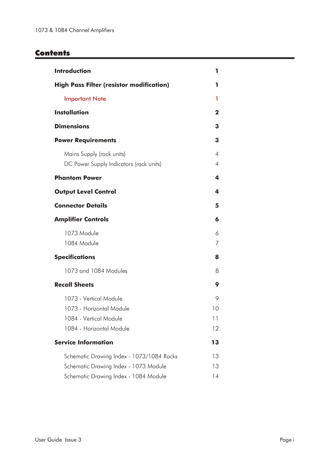 AMS 1084, 1073 specifications Contents 