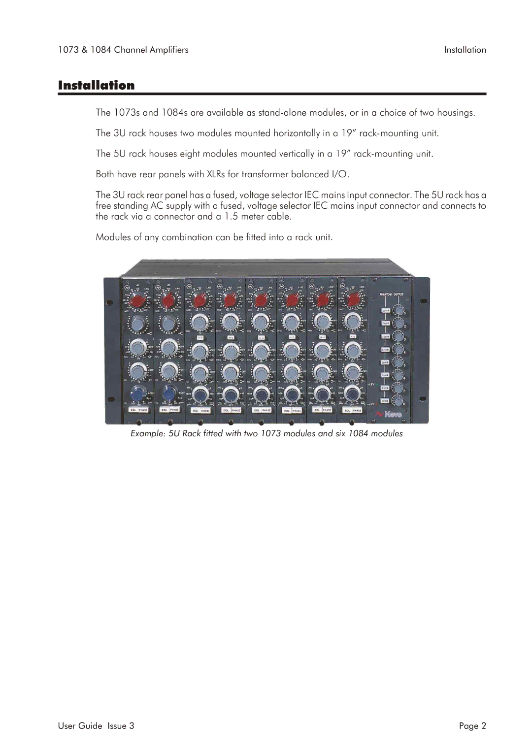 AMS 1084, 1073 specifications Installation 