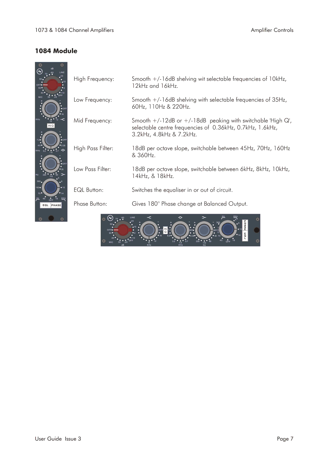 AMS 1073, 1084 specifications High Frequency 