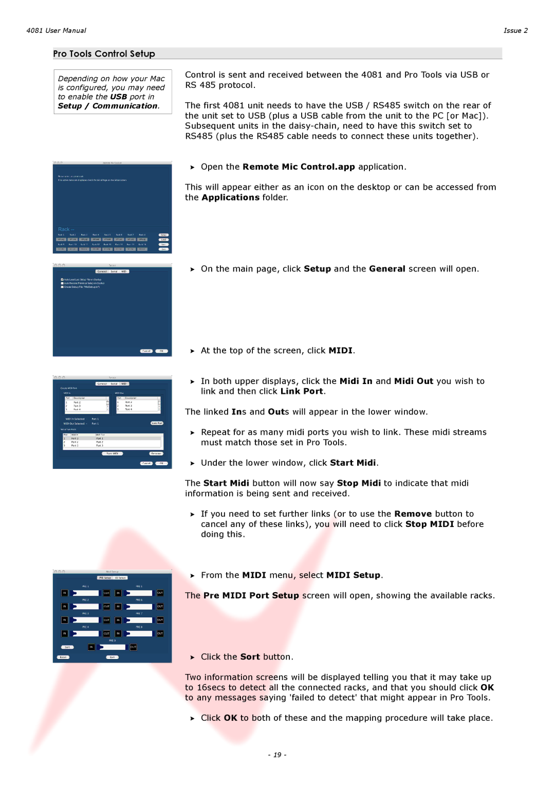 AMS 4081 user manual Pro Tools Control Setup 