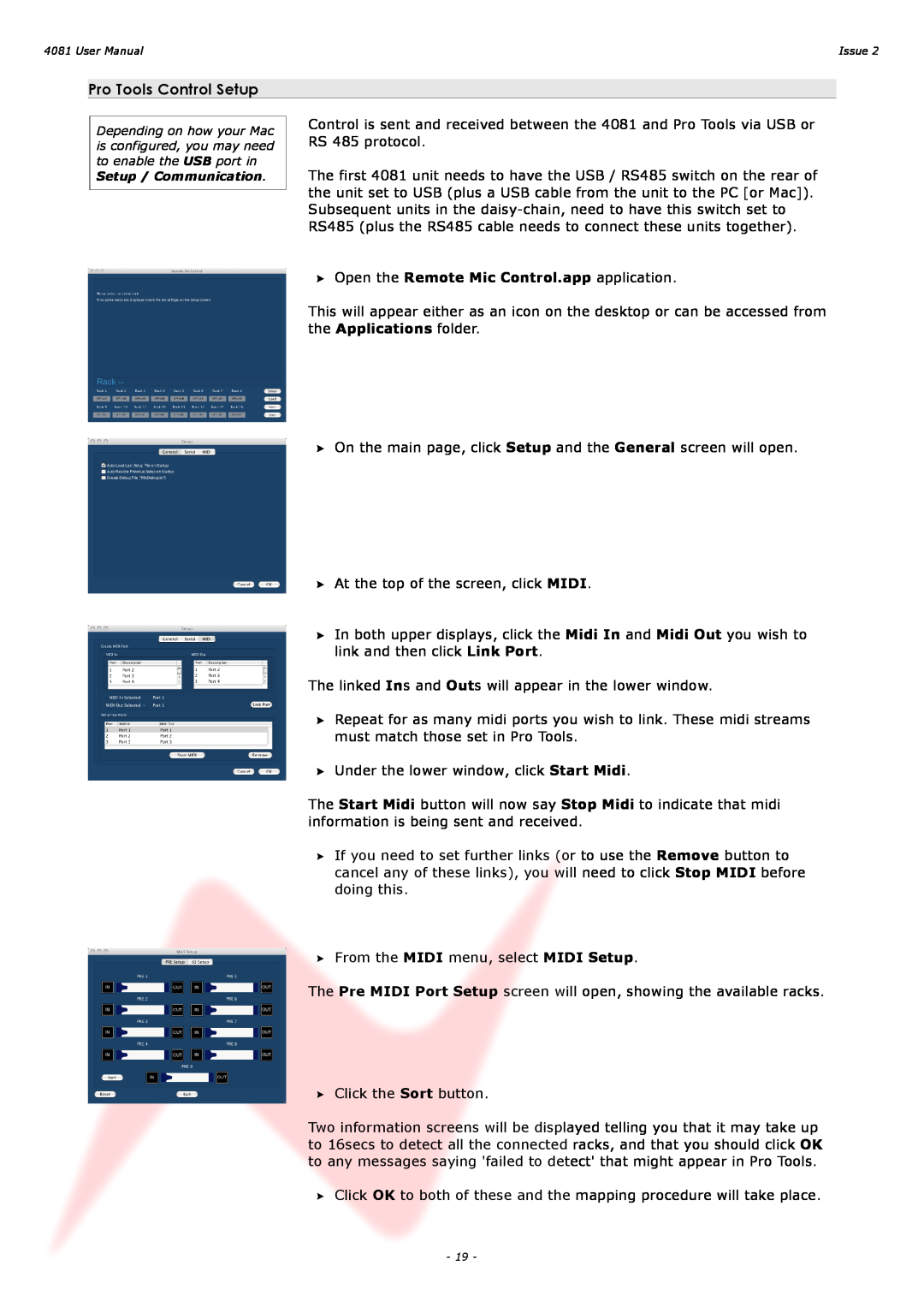 AMS 4081 user manual Pro Tools Control Setup 