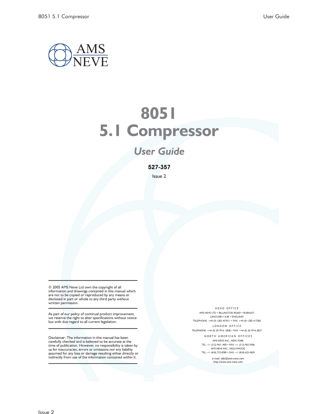 AMS 8051 specifications Compressor 