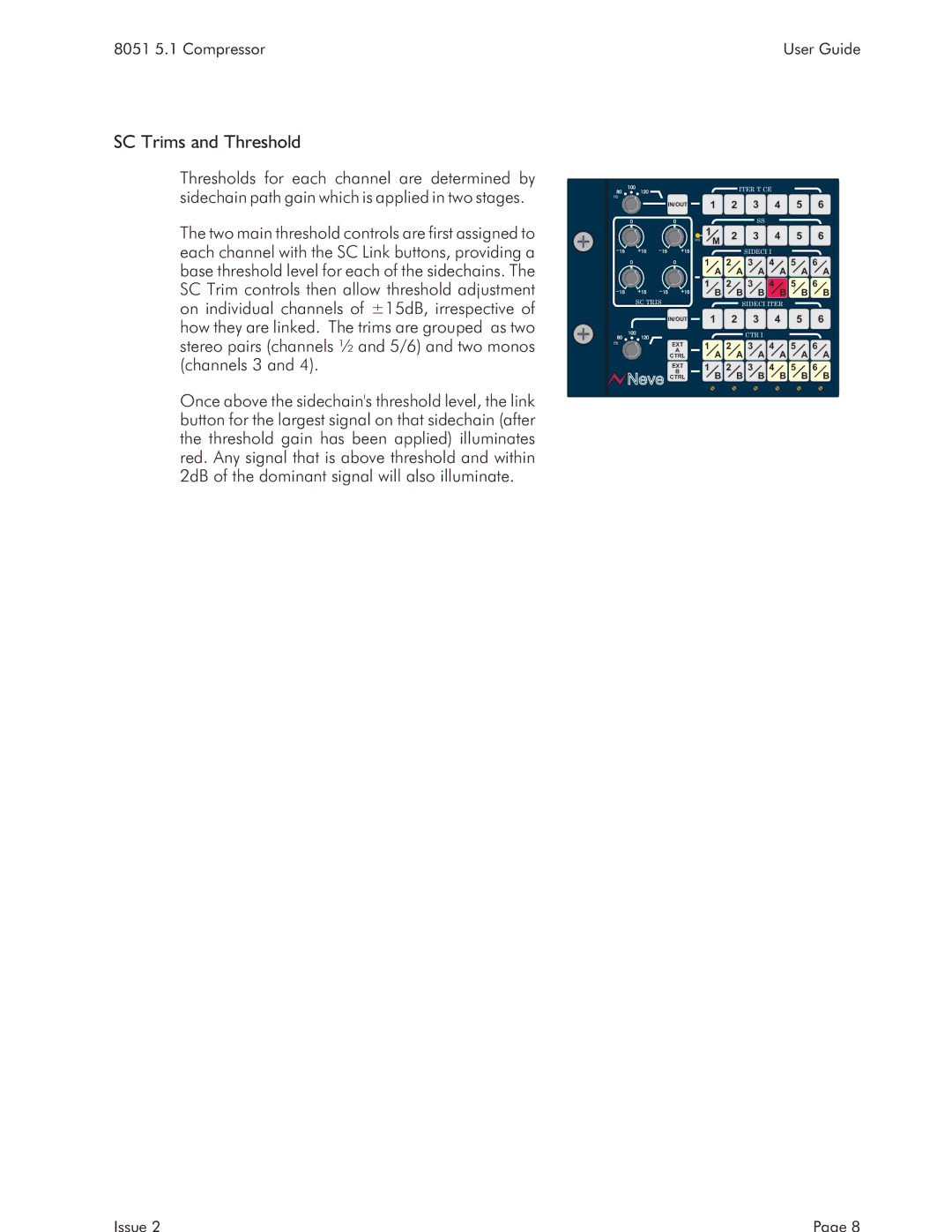 AMS 8051 specifications SC Trims and Threshold 