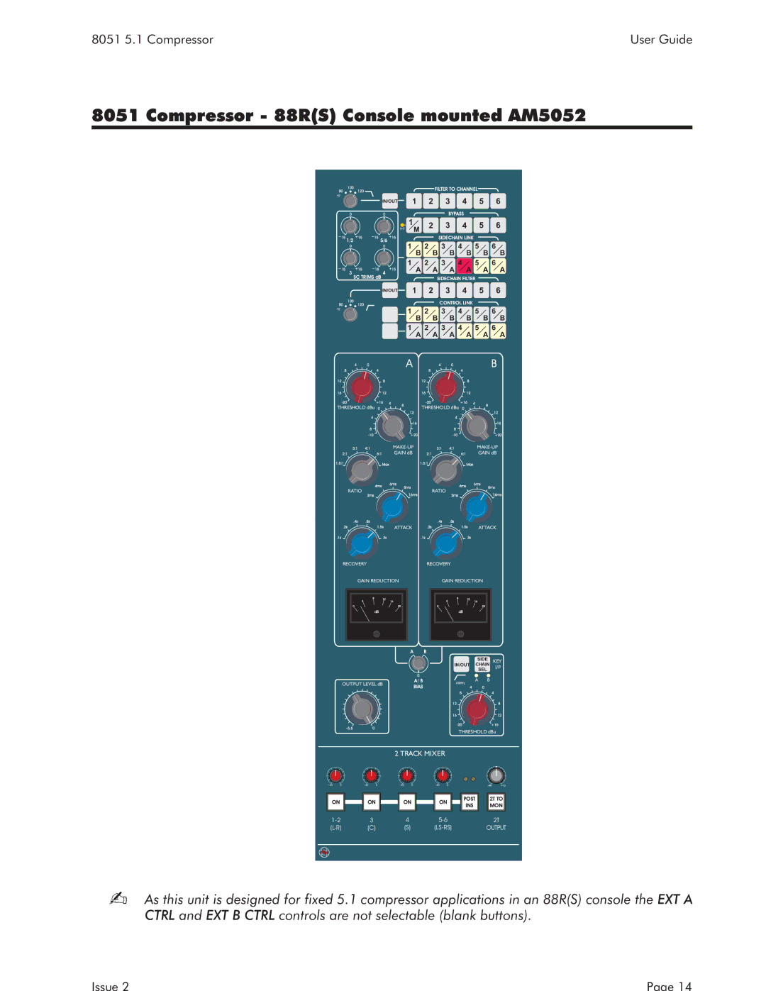 AMS 8051 specifications Compressor 88RS Console mounted AM5052 