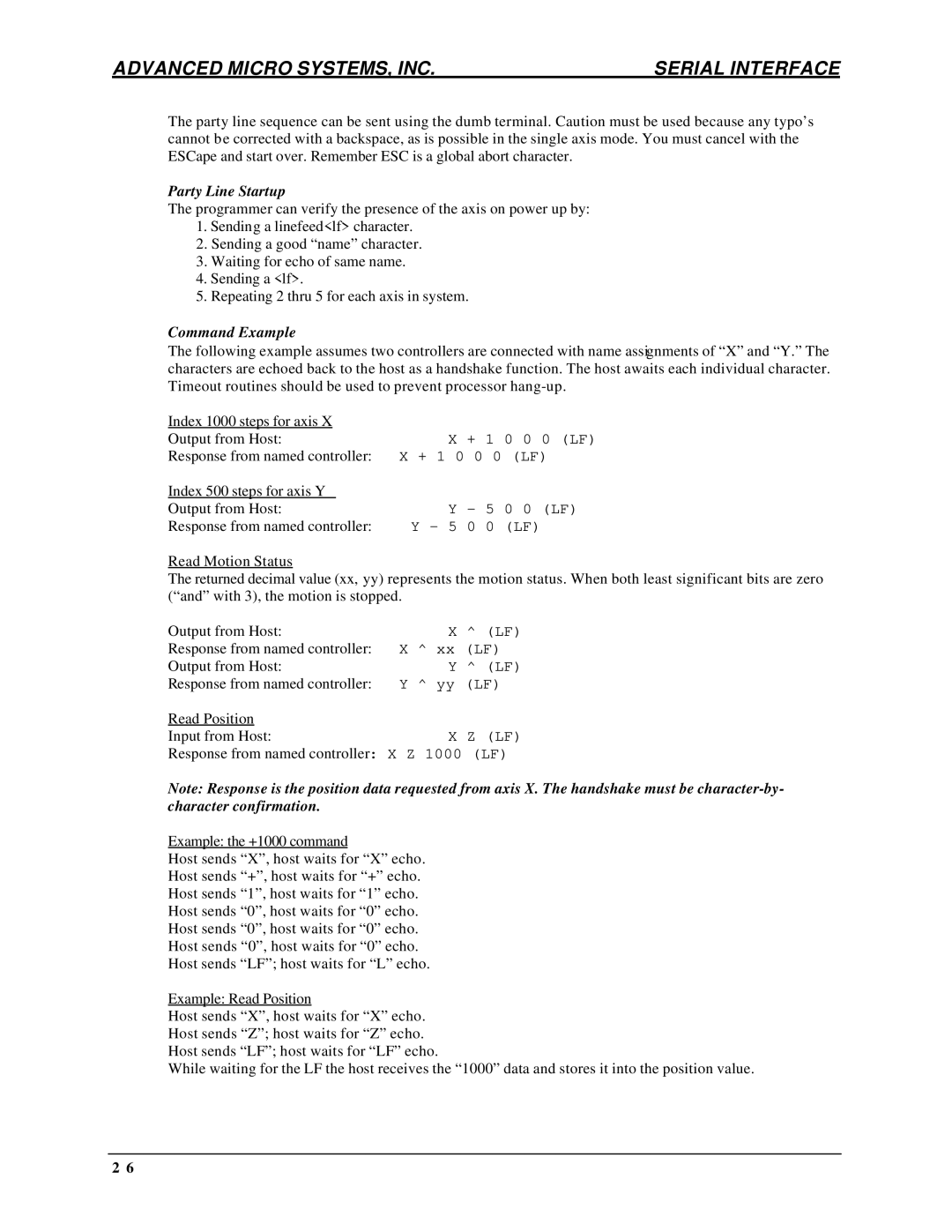 AMS DCB-274 manual Party Line Startup, Command Example 