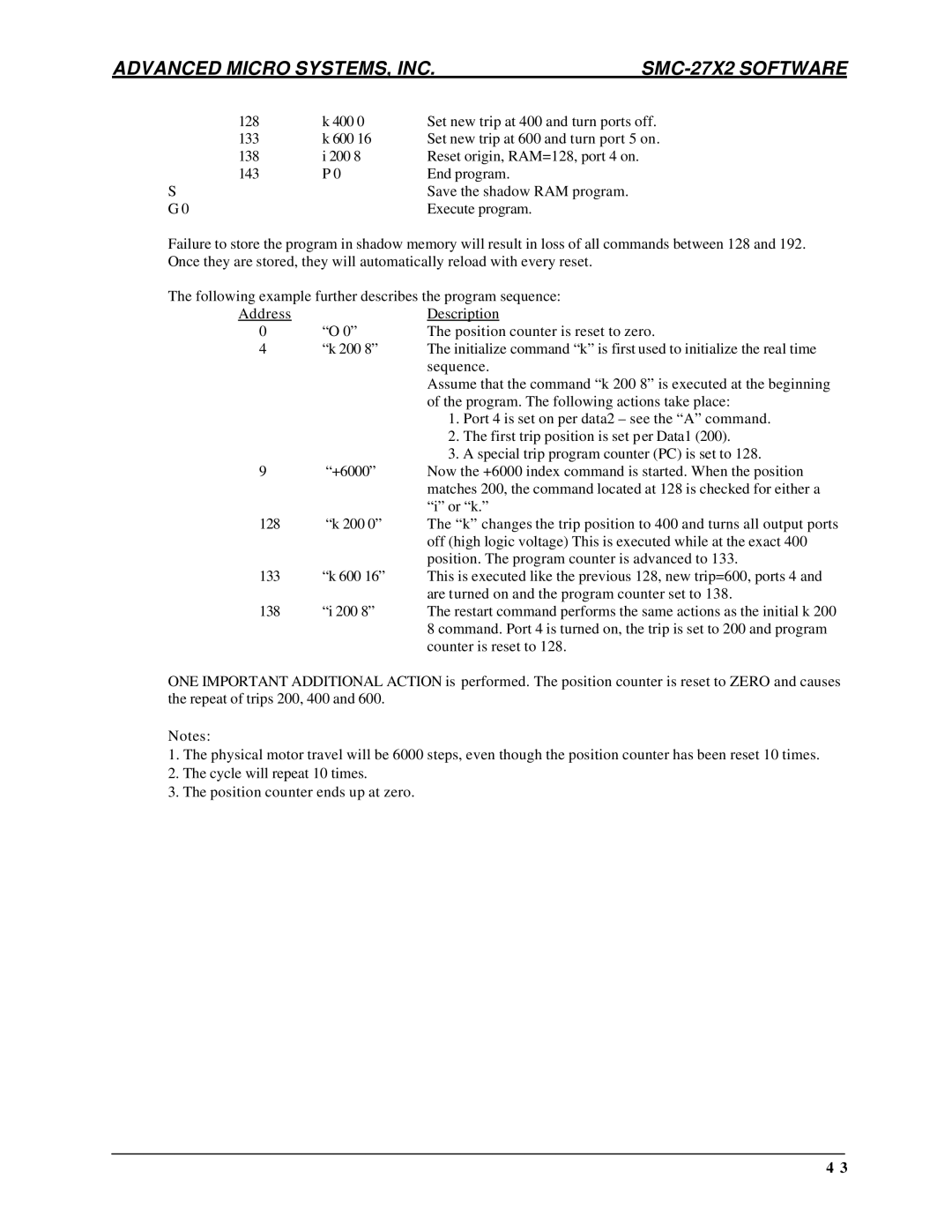 AMS DCB-274 manual Advanced Micro SYSTEMS, INC SMC-27X2 Software 