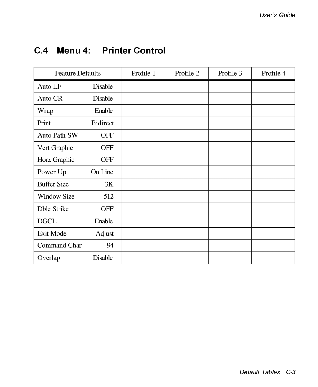 AMT Datasouth 3300 manual Menu Printer Control, OFF Dgcl 