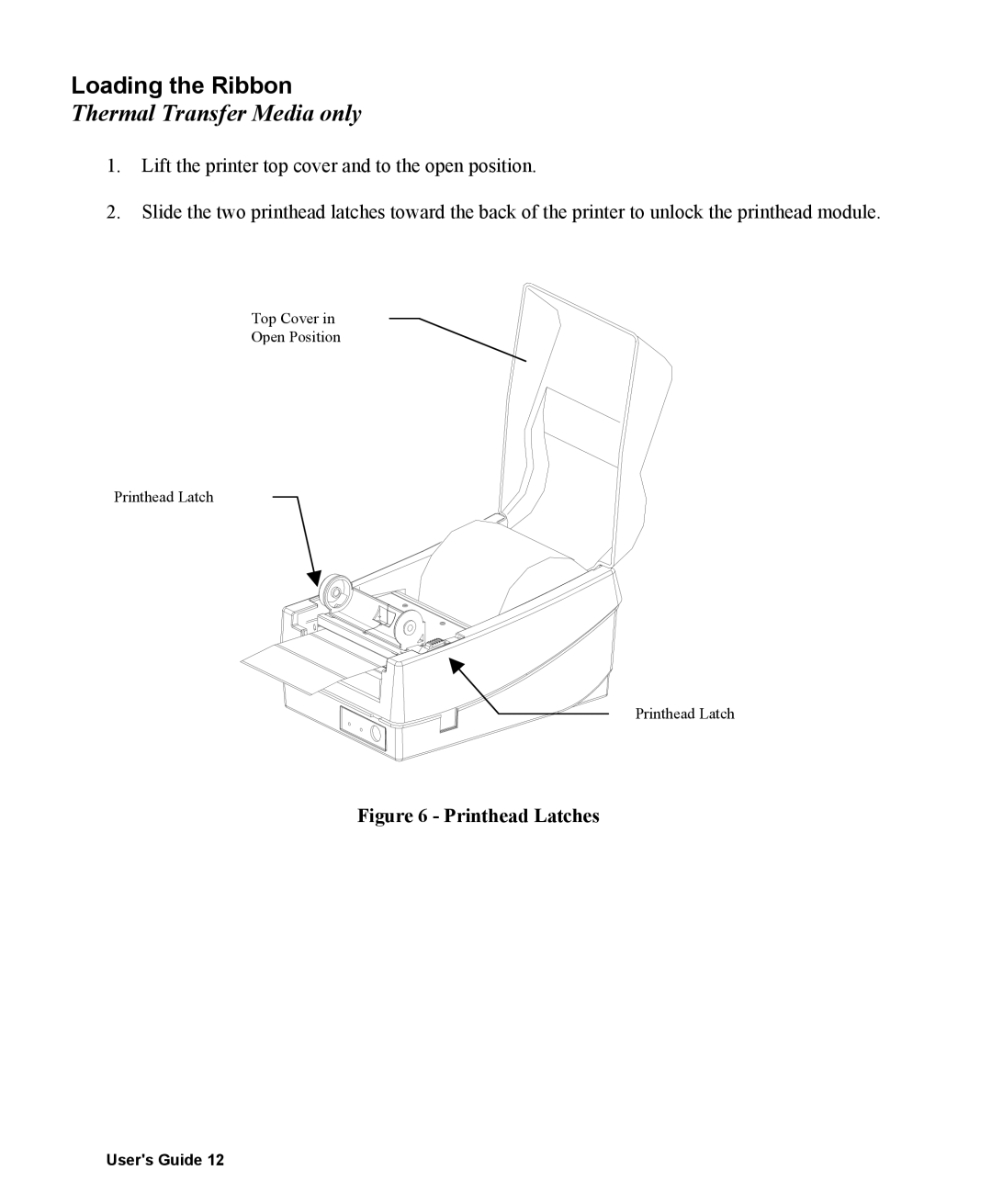 AMT Datasouth 400 manual Loading the Ribbon, Thermal Transfer Media only 