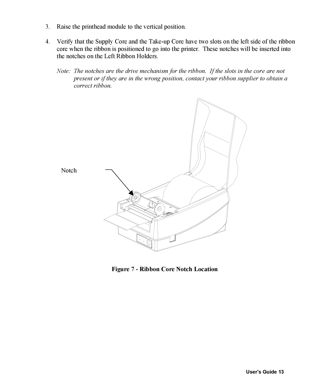 AMT Datasouth 400 manual Ribbon Core Notch Location 