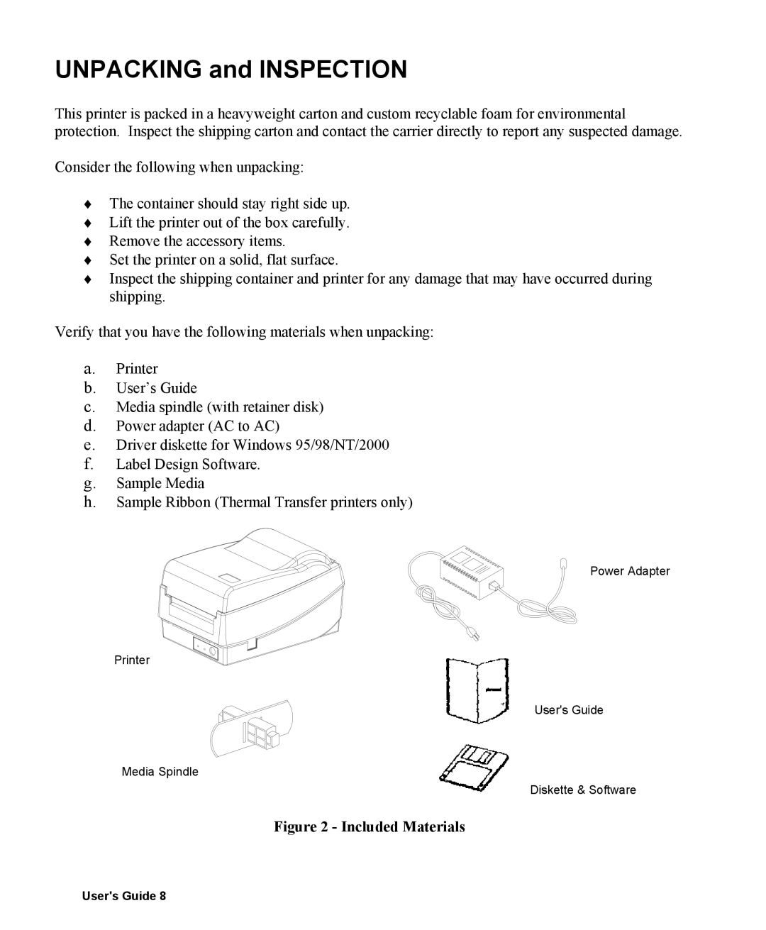 AMT Datasouth 400 manual Unpacking and Inspection 