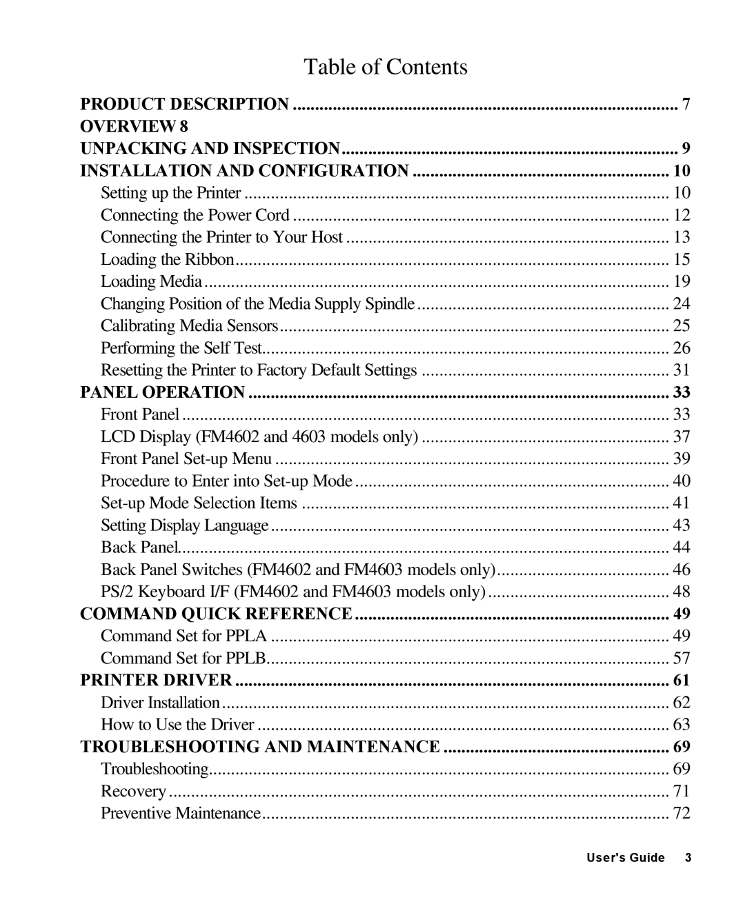 AMT Datasouth 4000 manual Table of Contents 