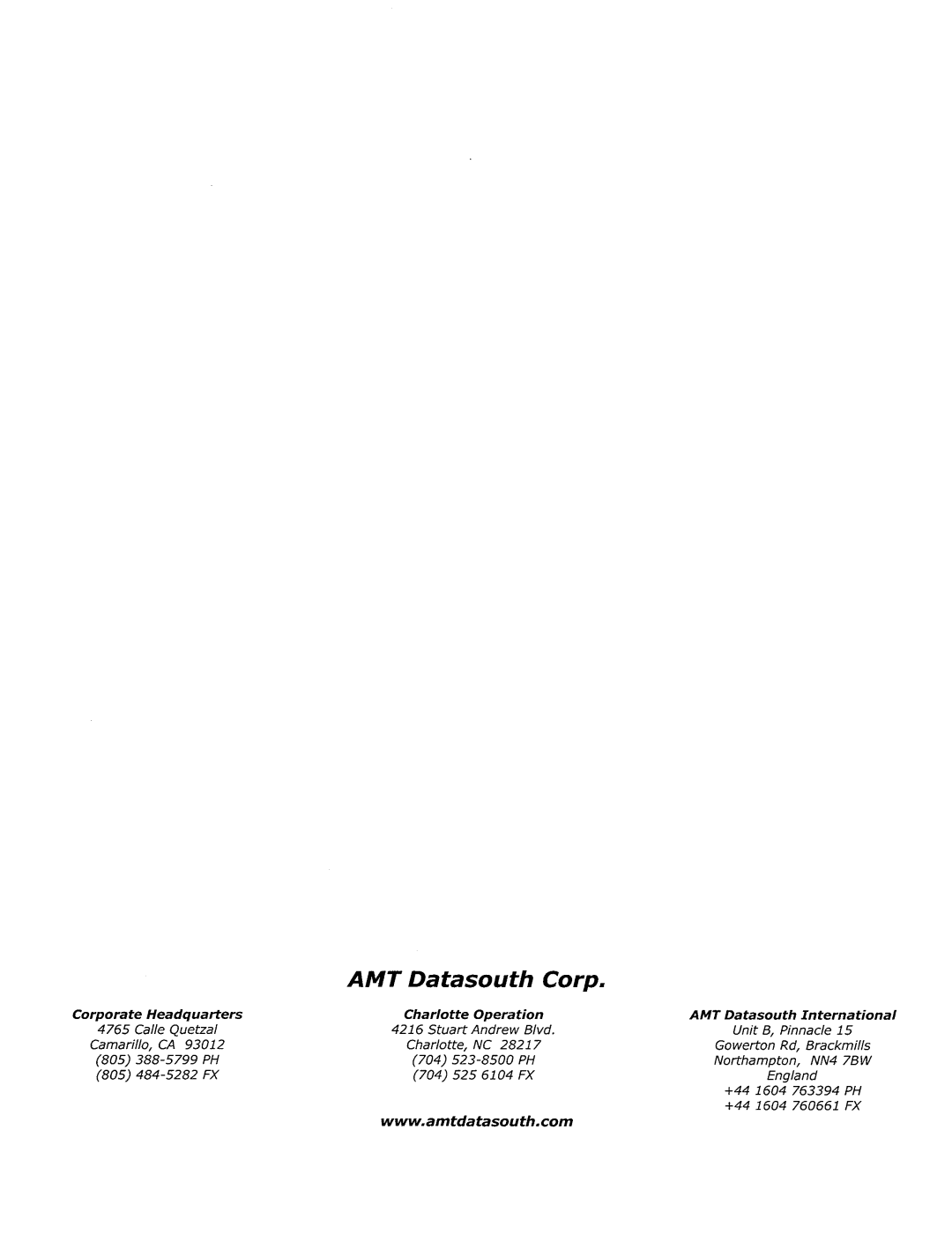 AMT Datasouth 41AY89AR777, MS1839AVCC manual 