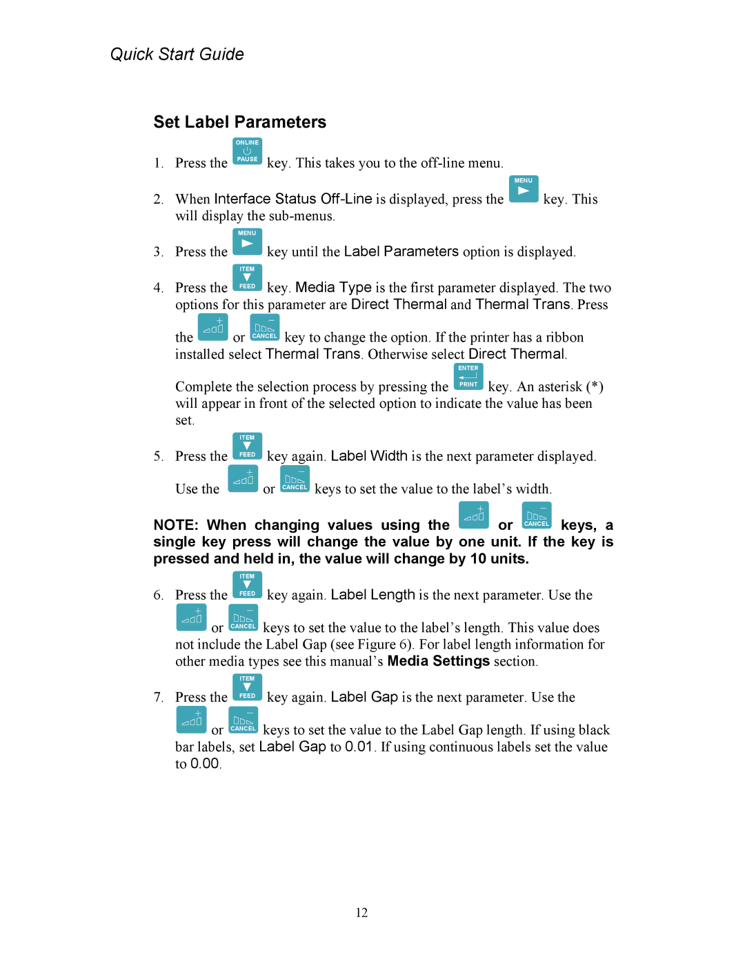 AMT Datasouth 4500 Series manual Set Label Parameters 