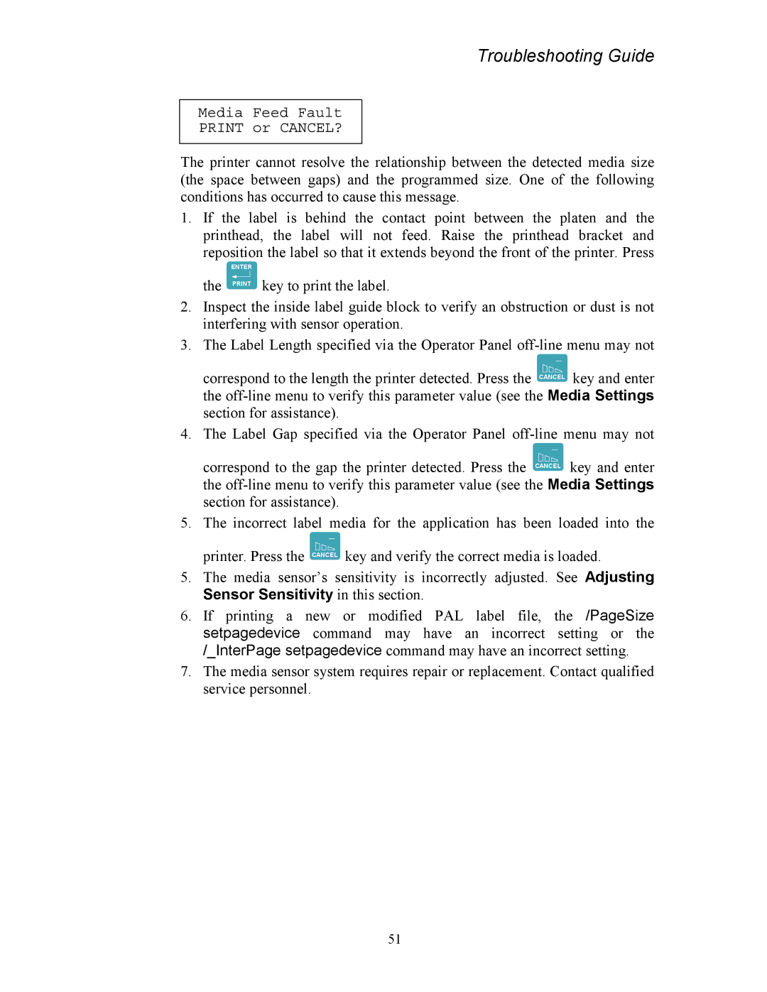 AMT Datasouth 4500 Series manual Media Feed Fault Print or CANCEL? 