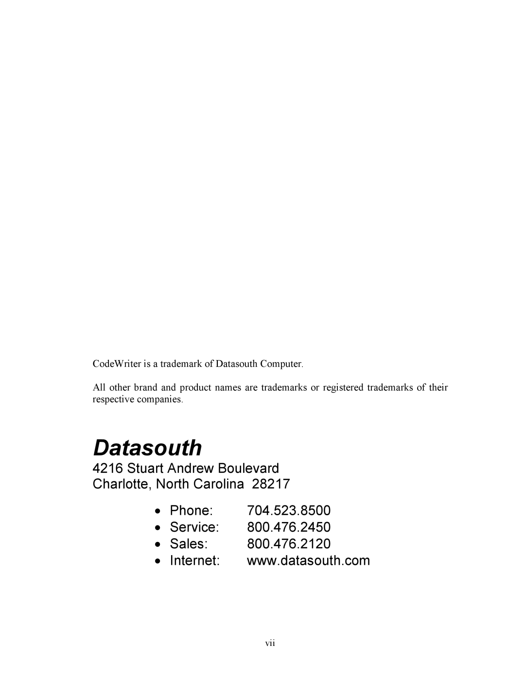 AMT Datasouth 4500 Series manual Datasouth 