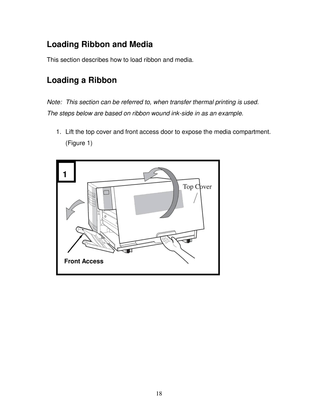 AMT Datasouth 4600 manual Loading Ribbon and Media, Loading a Ribbon, Front Access 