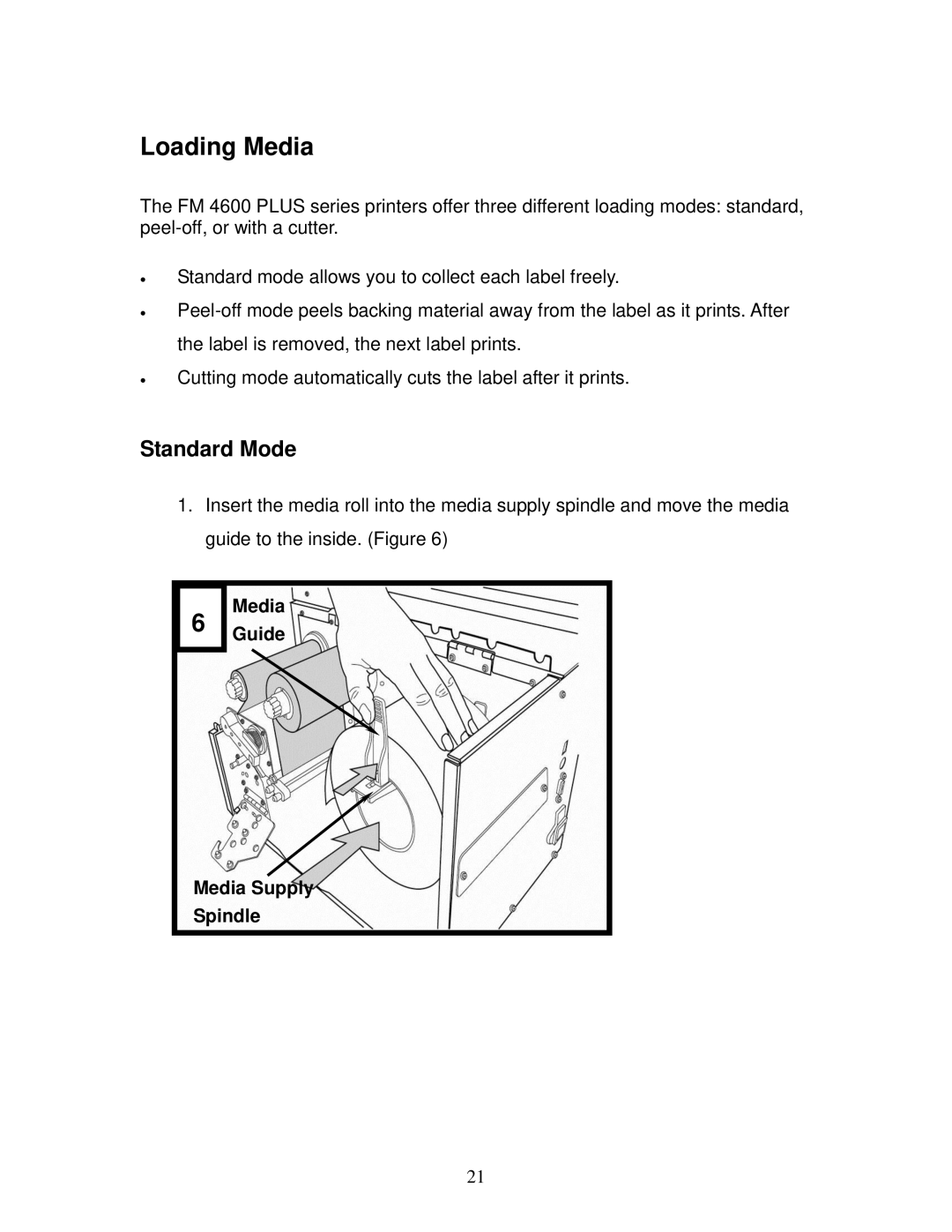 AMT Datasouth 4600 manual Loading Media, Standard Mode, Guide, Media Supply 