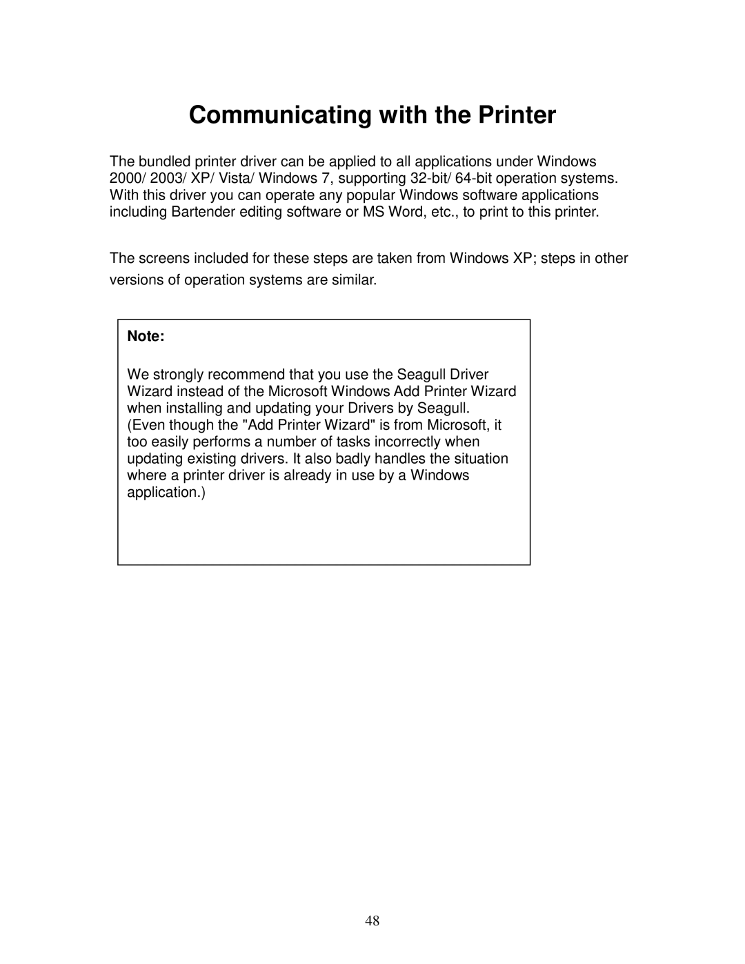 AMT Datasouth 4600 manual Communicating with the Printer 