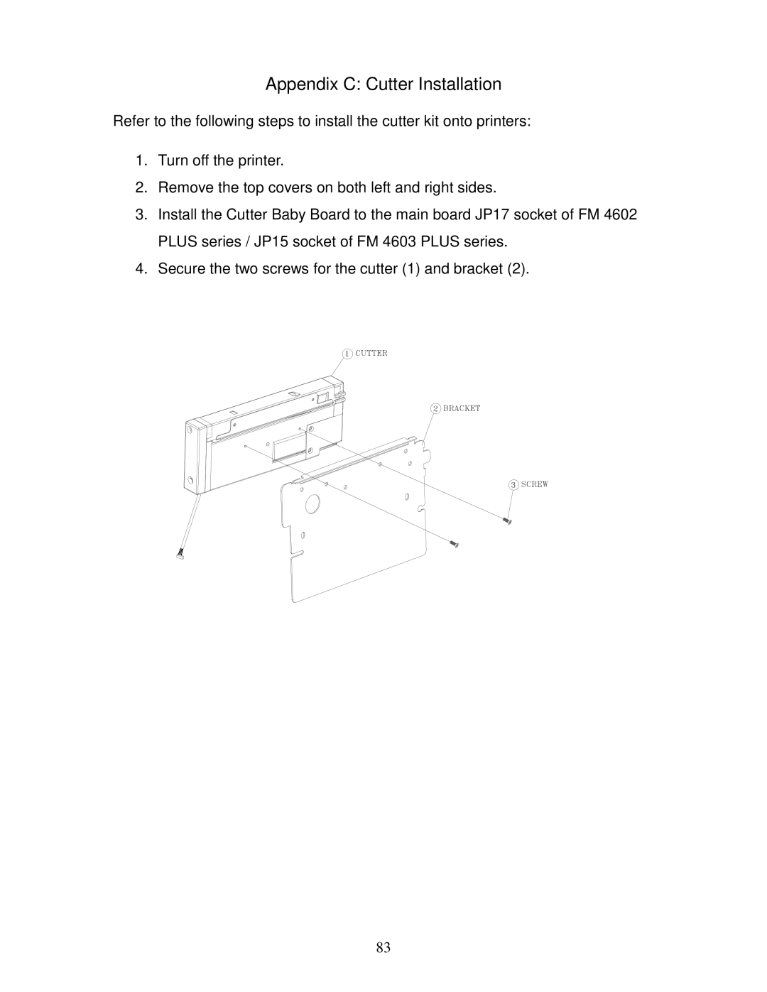 AMT Datasouth 4600 manual Appendix C Cutter Installation 