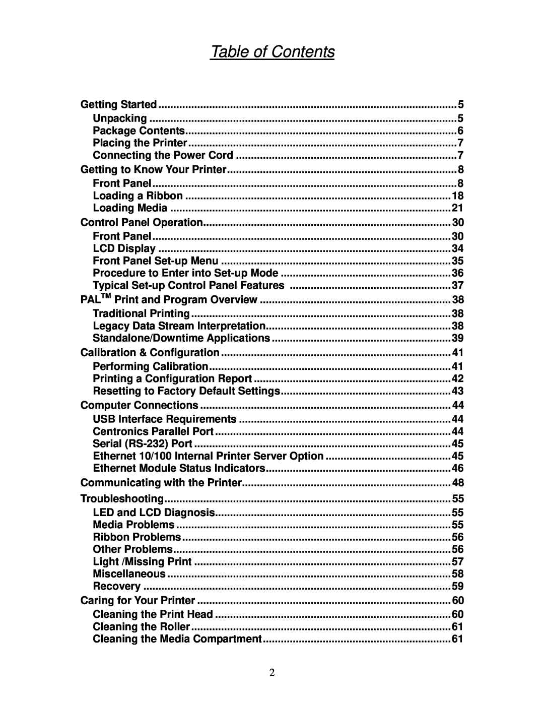 AMT Datasouth 4600 manual Table of Contents 