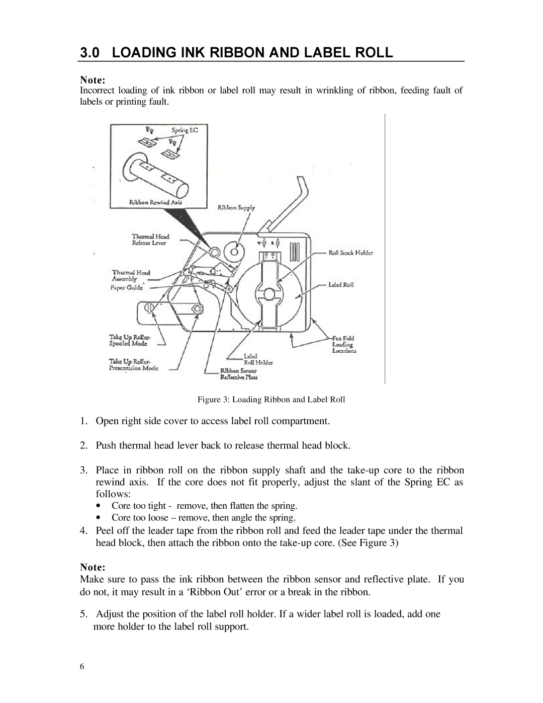 AMT Datasouth 5106 manual Loading INK Ribbon and Label Roll, Loading Ribbon and Label Roll 