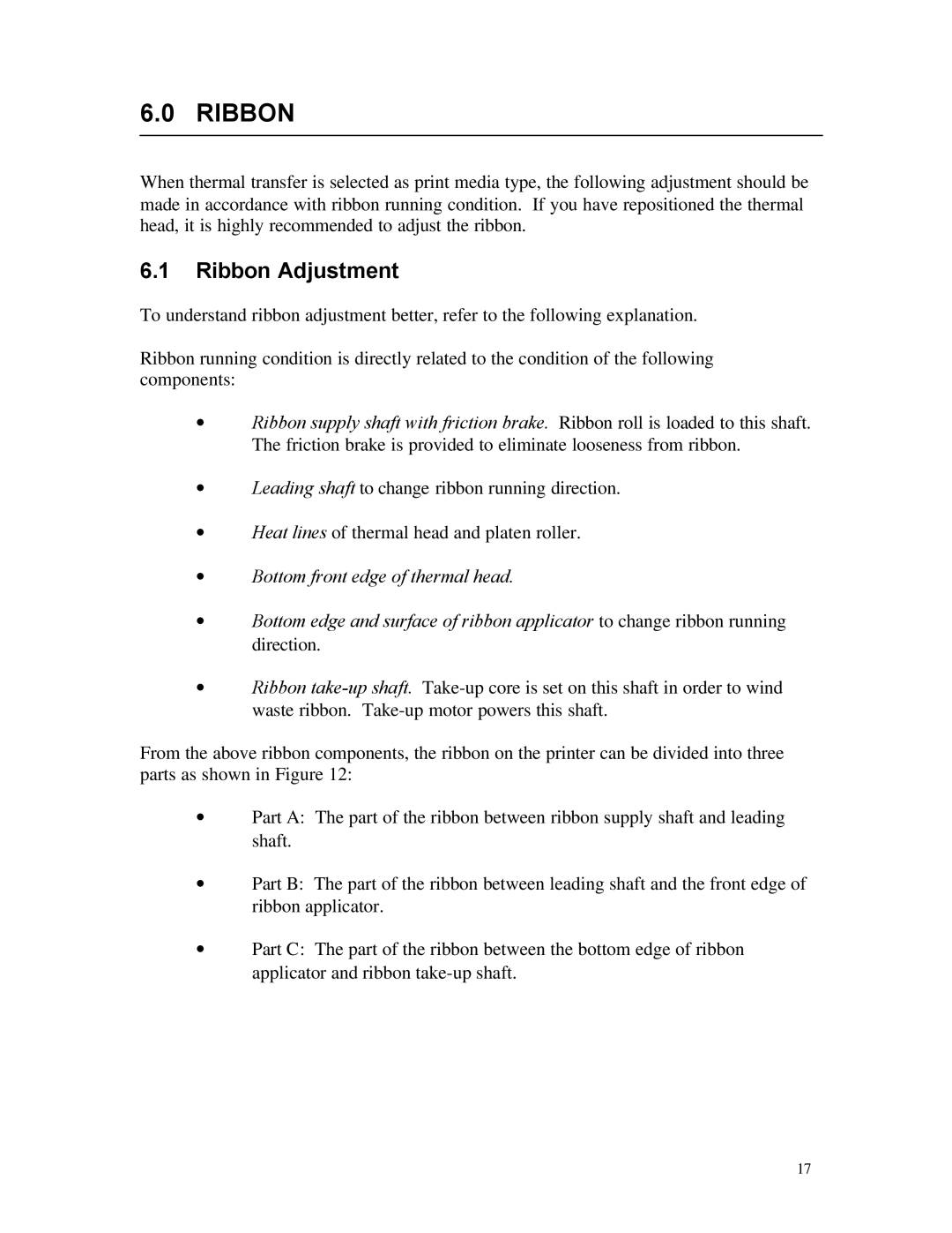 AMT Datasouth 5106 manual Ribbon Adjustment 