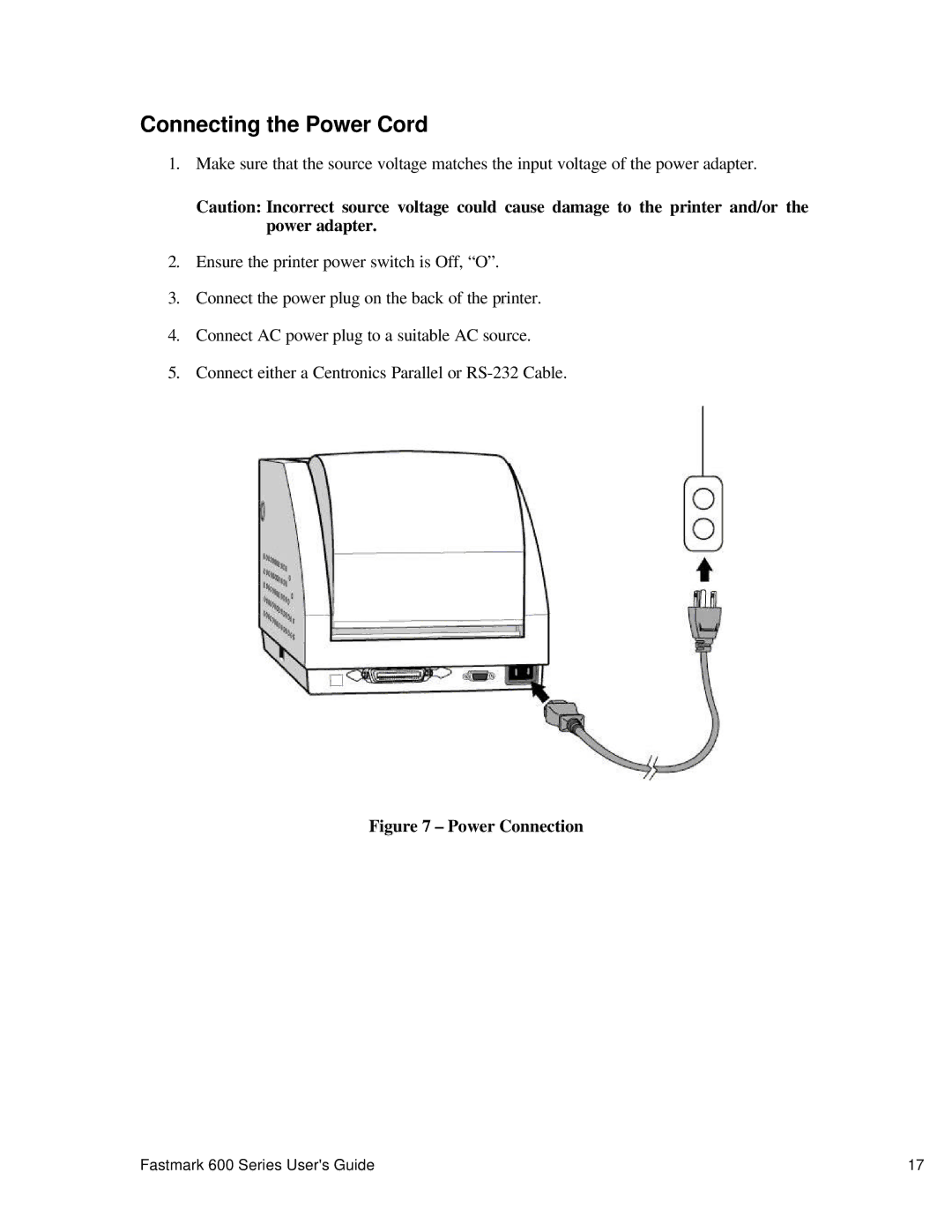 AMT Datasouth 600 manual Connecting the Power Cord, Power Connection 