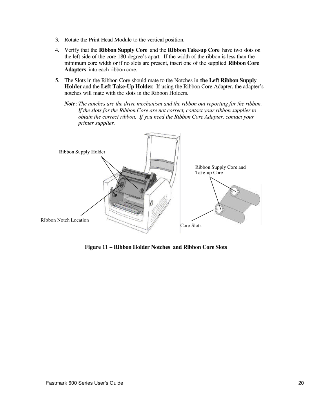 AMT Datasouth 600 manual Ribbon Holder Notches and Ribbon Core Slots 