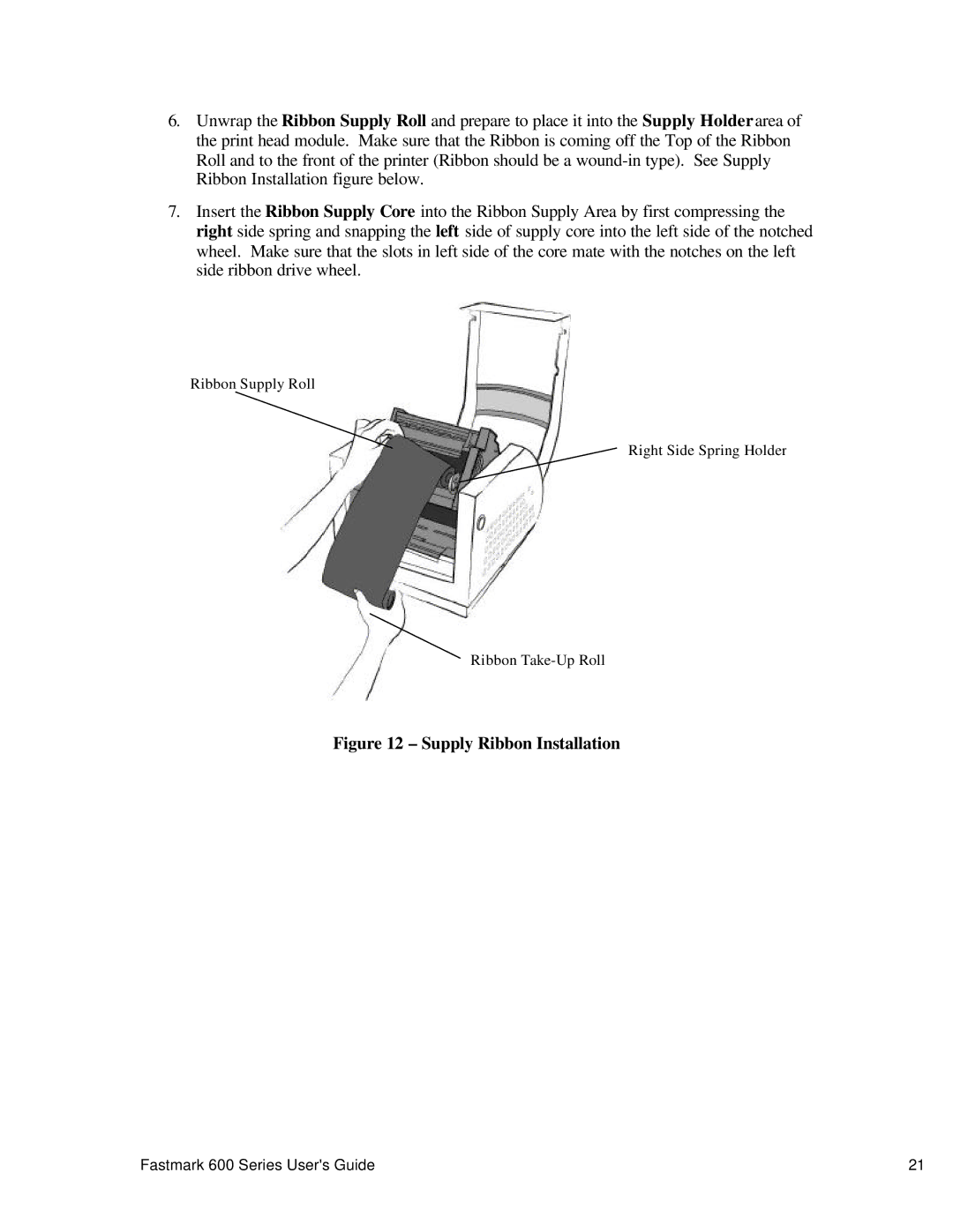 AMT Datasouth 600 manual Supply Ribbon Installation 