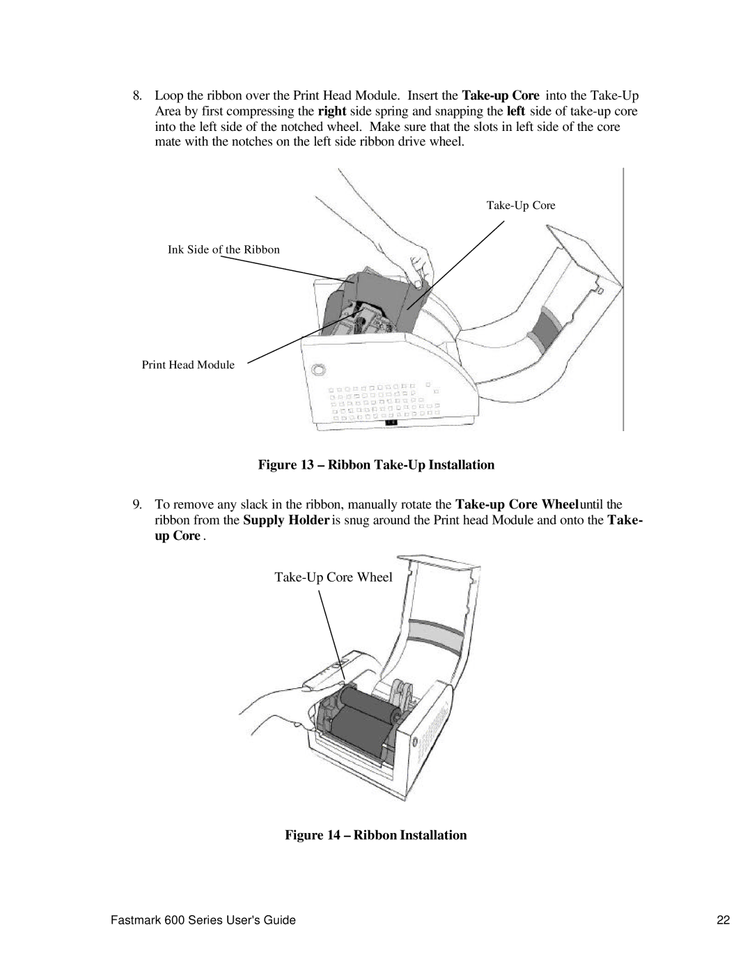 AMT Datasouth 600 manual Ribbon Take-Up Installation 