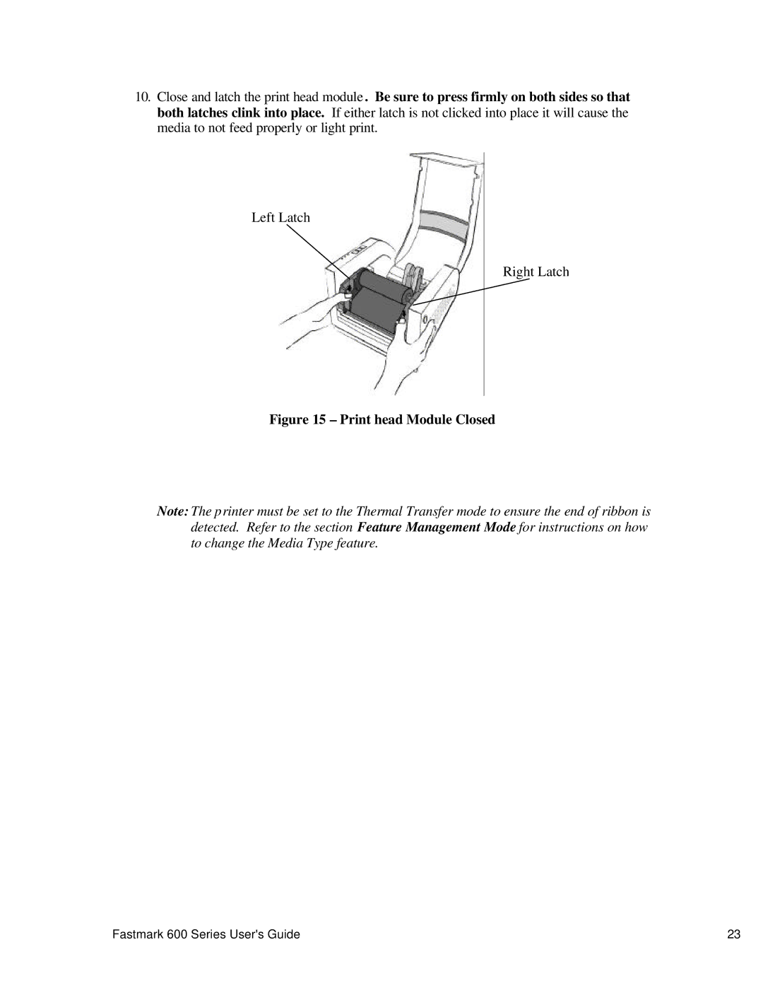 AMT Datasouth 600 manual Print head Module Closed 